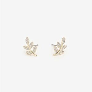 14K Gold Plated Elegant Leaf Stud Earrings